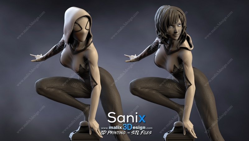 SPIDER Gwen 3D Printed Resin Figure Model Kit FunArt | Diorama by SANIX3D UNPAINTED GARAGE KIT
