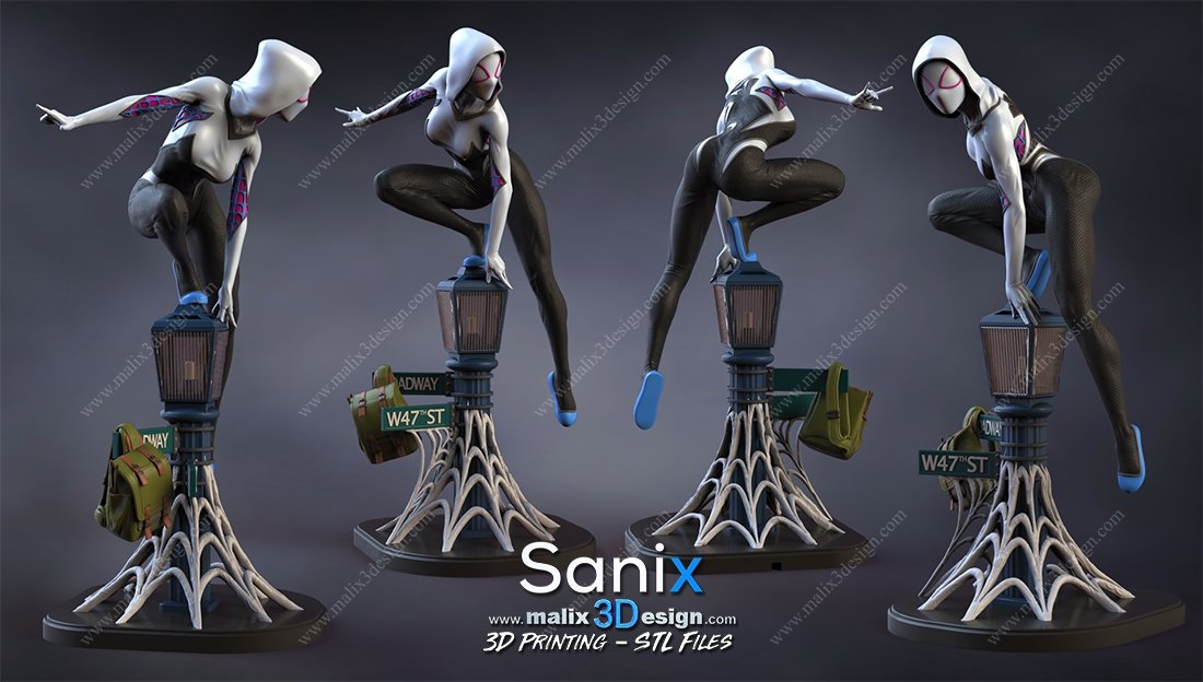 SPIDER Gwen 3D Printed Resin Figure Model Kit FunArt | Diorama by SANIX3D UNPAINTED GARAGE KIT