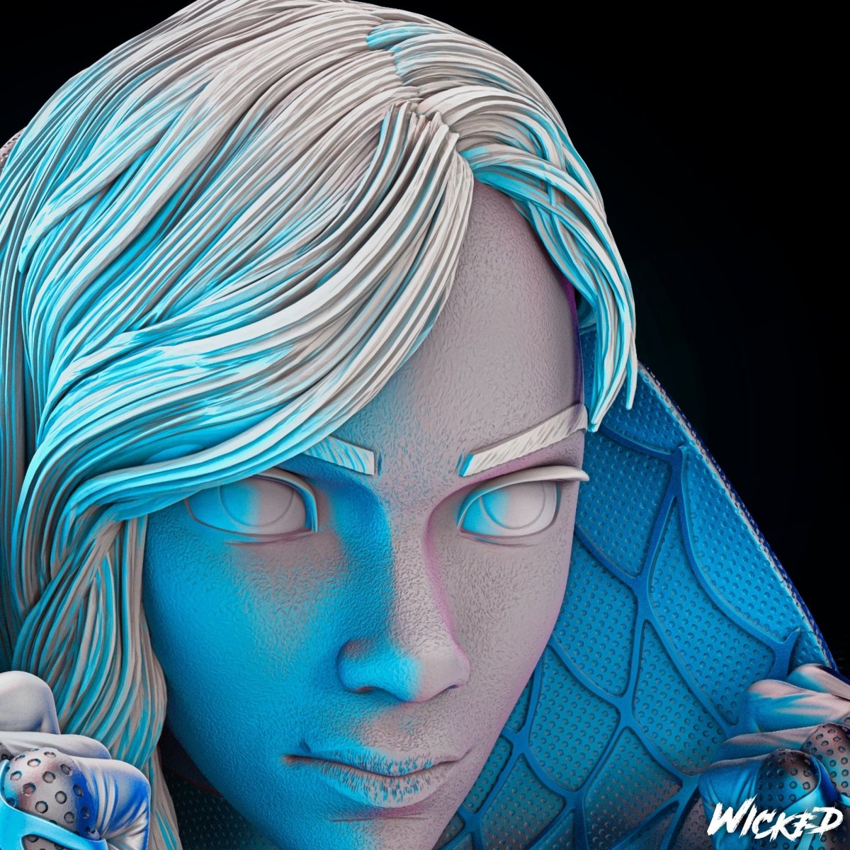 Spider Gwen BUST Resin 3D Printed Sculpture Movie Statue FunArt Diorama by Wicked