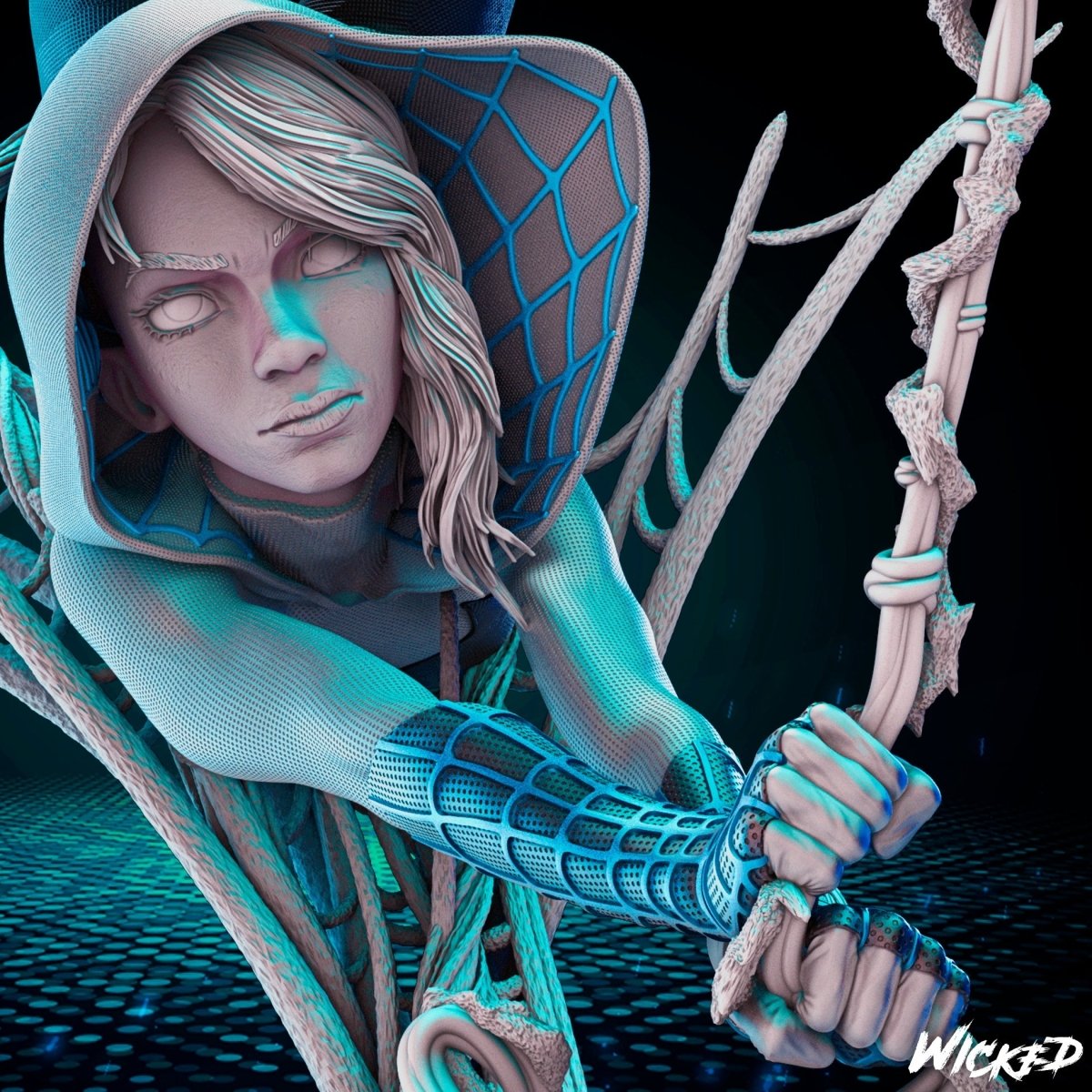 Spider Gwen Resin 3D Printed Sculpture Movie Statue FunArt Diorama by Wicked