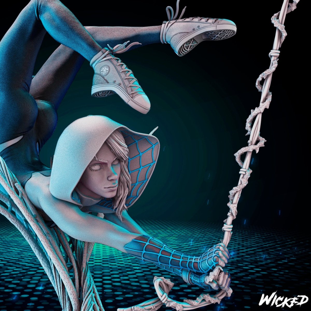 Spider Gwen Resin 3D Printed Sculpture Movie Statue FunArt Diorama by Wicked