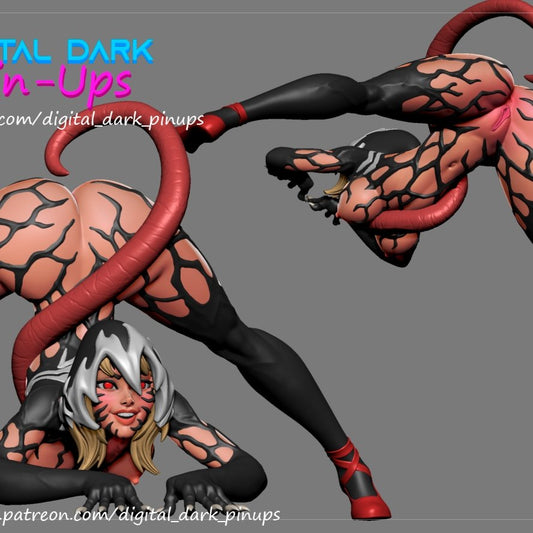 Spider GWENOM NSFW 3D Printed Miniature by Digital Dark Pin-Ups