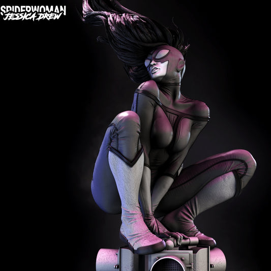 Spider Woman 3D Printed Figurine FunArt by Wicked UNPAINTED GARAGE KIT