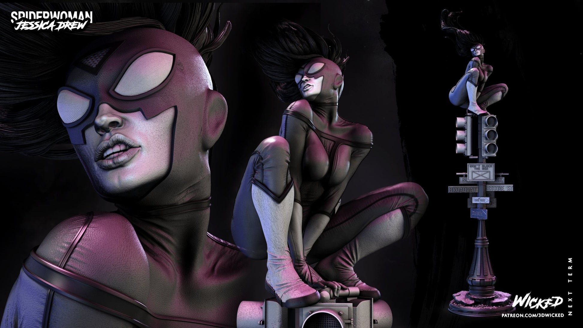 Spider Woman 3D Printed Figurine FunArt by Wicked UNPAINTED GARAGE KIT