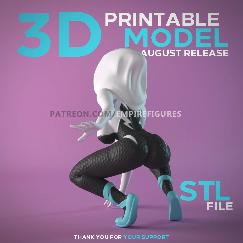 Spider Woman Gwen Stacy | NSFW 3D Printed | Fanart | Unpainted | Figurine