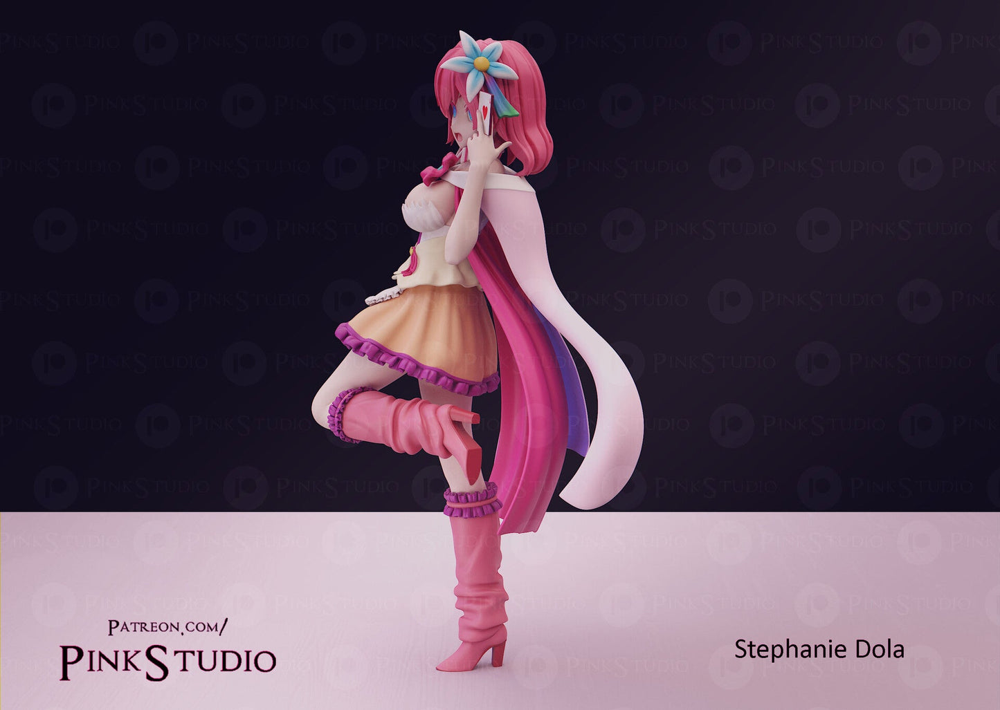 Stephanie 3D Printed Anime Miniature Fanart by Pink Studio
