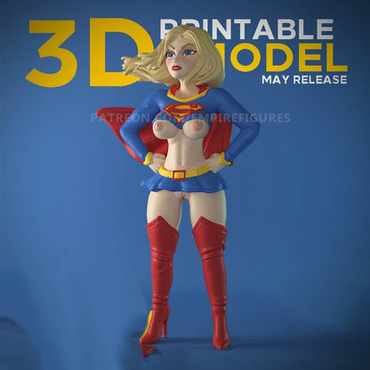 Supergirl 3D Printed Figurine NSFW Collectable Fun Art Unpainted by EmpireFigures