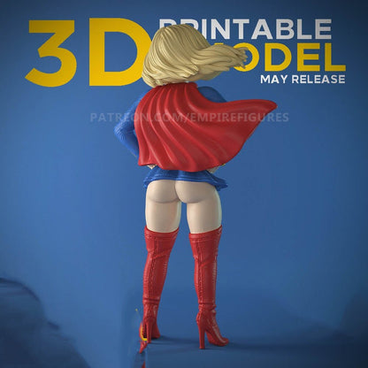 Supergirl 3D Printed Figurine NSFW Collectable Fun Art Unpainted by EmpireFigures