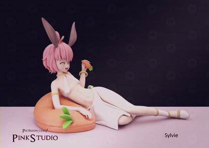 Sylvie SFW Figure 3D Printed Fanart DIY Garage Kit , Unpainted , SFW Figurine , Nude Figurine , Sexy Miniature , Bondage figure , Naked Waifu , Adult Figurine , Anime Figure