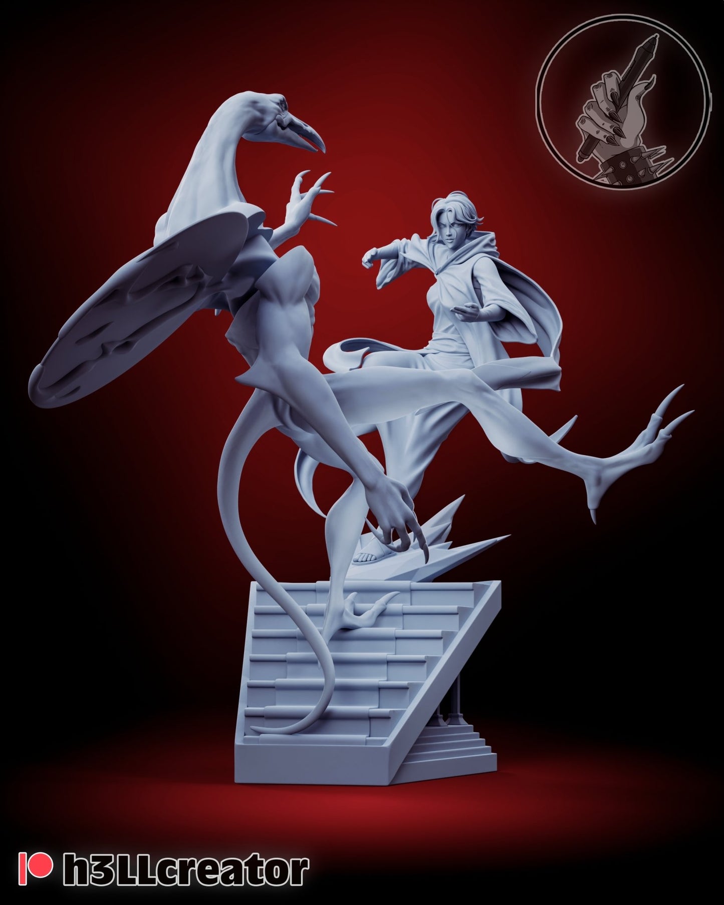 Sypha 3D printed miniatures figurines collectibles and scale models UNPAINTED Fun Art by h3LL creator