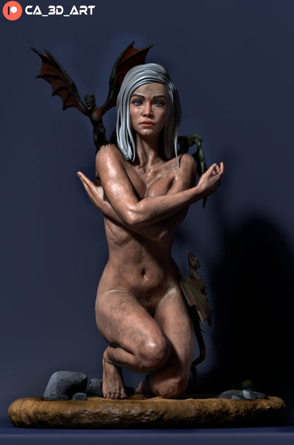 Targaryen Daenerys 3D Printed figurine Fanart by ca_3d_art