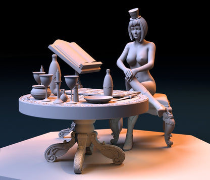 Tarot Girl NSFW 3D Printed Miniature Fanart Unpainted