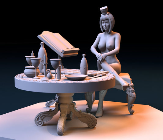 Tarot Girl NSFW 3D Printed Miniature Fanart Unpainted