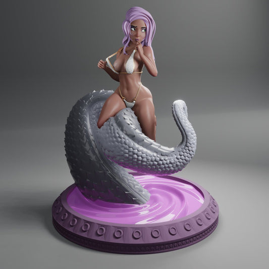 Tentacle Pinup Girl 3d Printed miniature FanArt by QB works Scaled Collectables Statues & Figurines