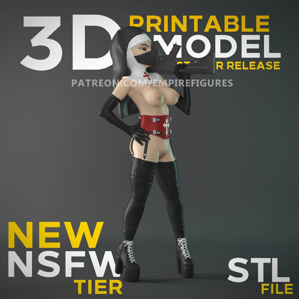 The Nun | NSFW 3D Printed | Fun Art | Unpainted | Version | Figurine
