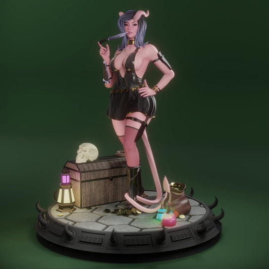 Tiefling Rogue 3d Printed miniature FanArt by QB works Scaled Collectables Statues & Figurines