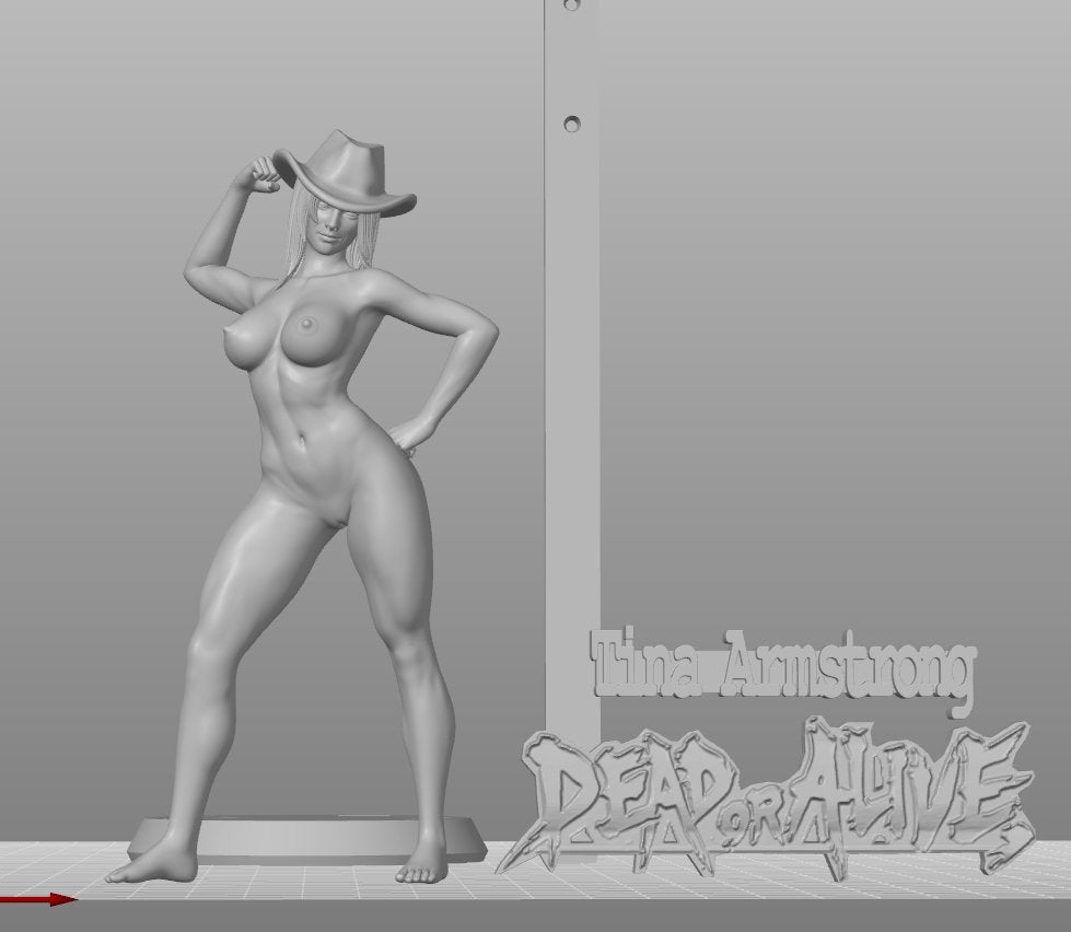 Tina Armstrong NSFW 3D Printed Figurine Fanart Unpainted Miniature