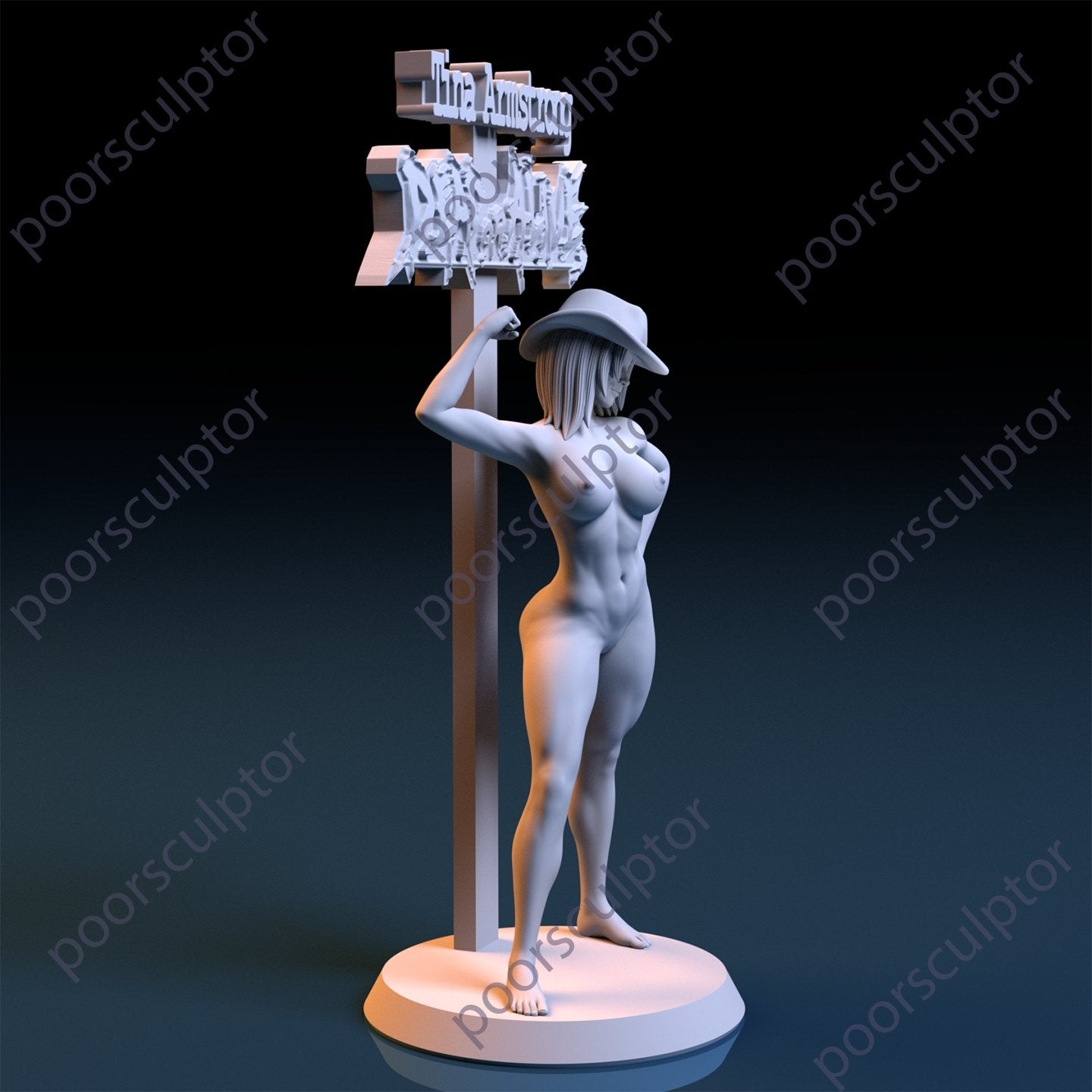 Tina Armstrong NSFW 3D Printed Figurine Fanart Unpainted Miniature