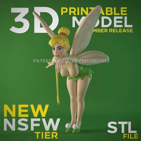 Tinkerbell NSFW 3D Printed Figurine Fun Art Unpainted by EmpireFigures