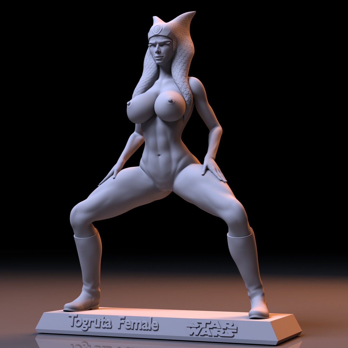 Togruta Female NSFW 3D Printed Figurine Fanart Unpainted Miniature