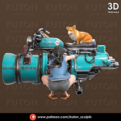 Toujou DIORAMA 3d printed Resin Figure Model Kit miniatures figurines collectibles and scale models UNPAINTED Fun Art by KUTON FIGURINES