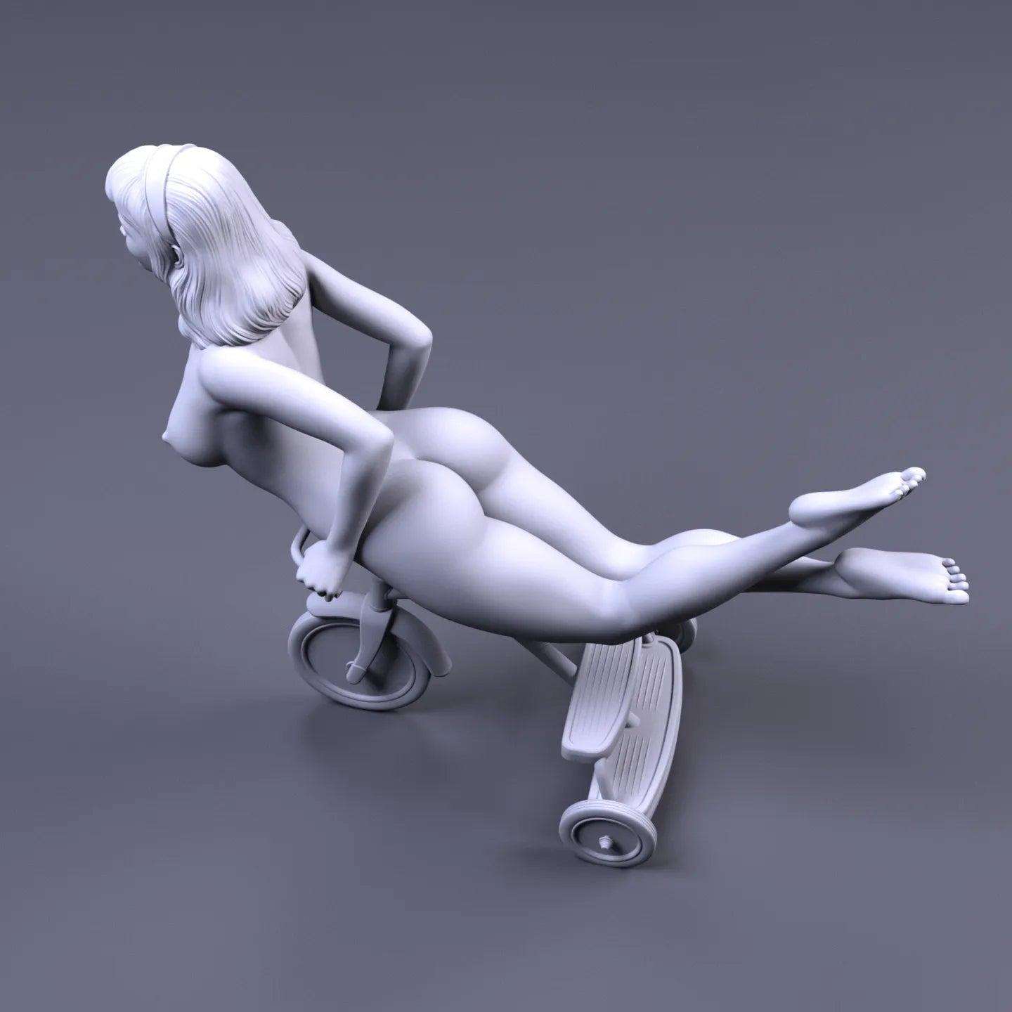 Tricycle Girl | 3D Printed | Fanart | Unpainted | NSFW Version | Figurine | Figure | Miniature | Sexy |