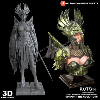 Valkyrie DIORAMA 3d printed Resin Figure Model Kit miniatures figurines collectibles and scale models UNPAINTED Fun Art by KUTON FIGURINES