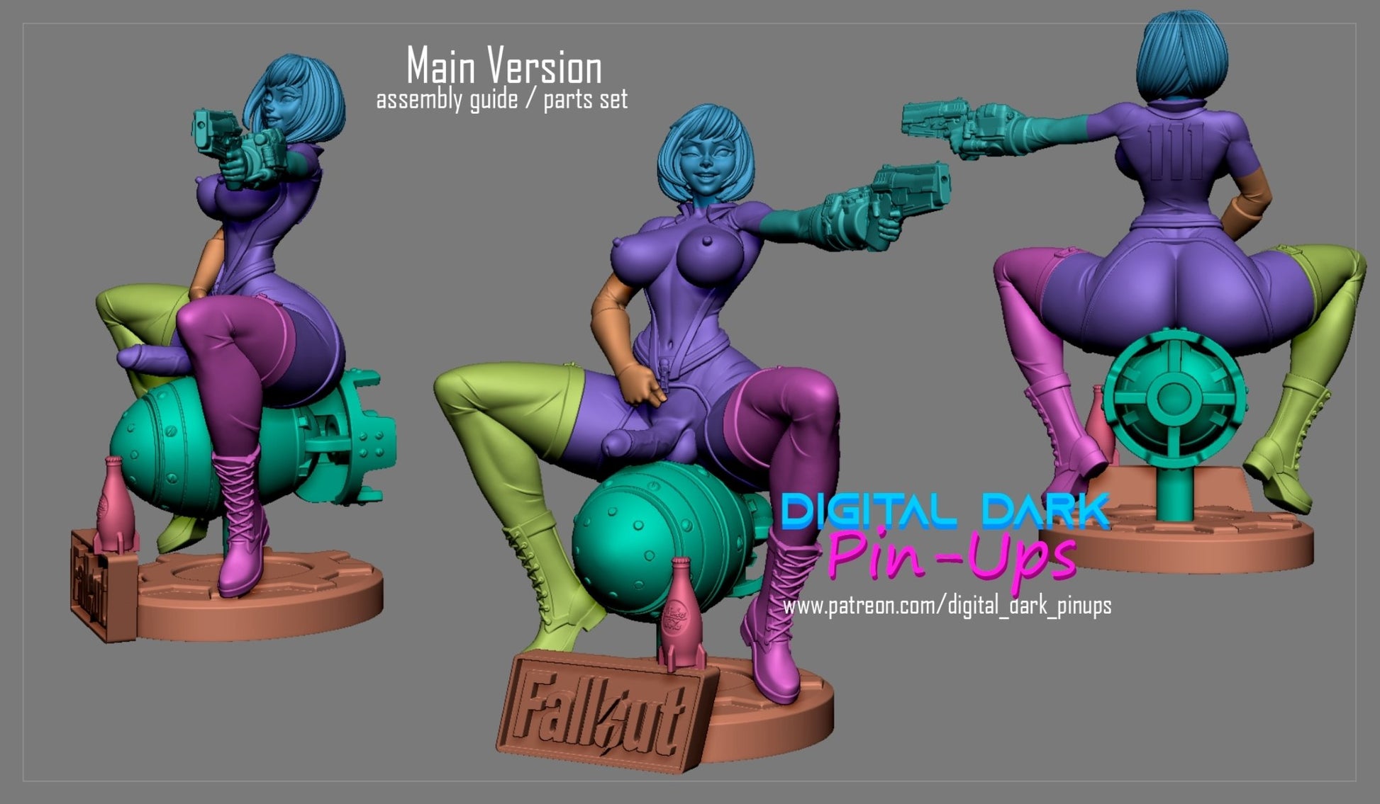 Vault Girl Fallout FUTA – NSFW 3D Printed – Miniature by Digital Dark Pin-Ups