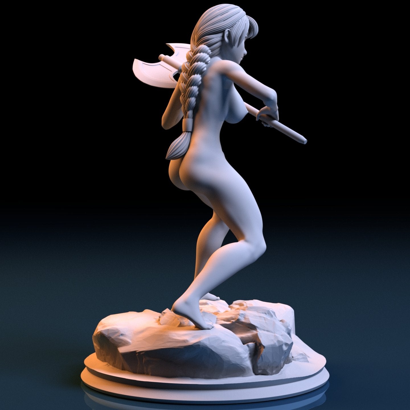Viking Girl NSFW 3D Printed Figurine Fanart Unpainted Miniature Scaled Models