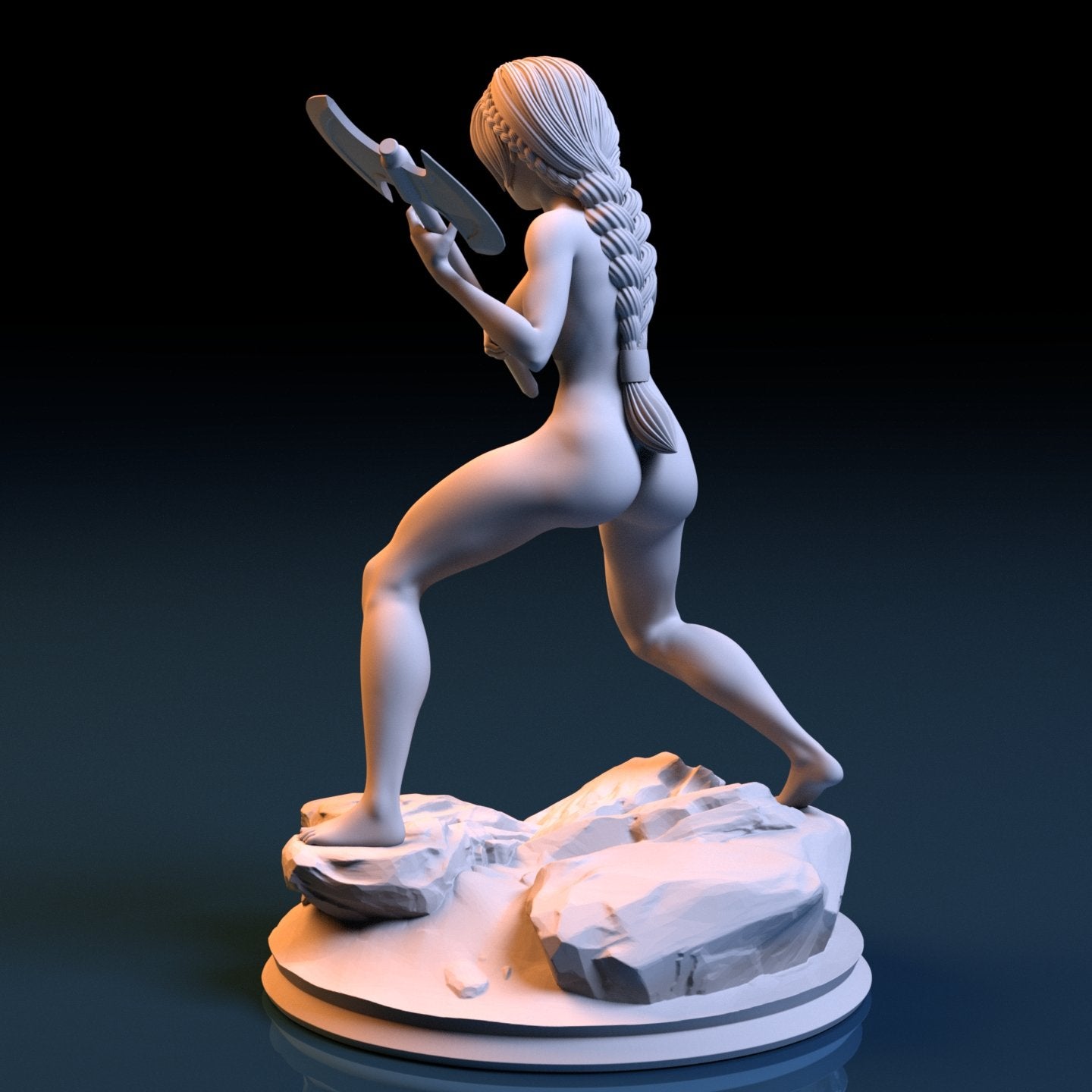 Viking Girl NSFW 3D Printed Figurine Fanart Unpainted Miniature Scaled Models