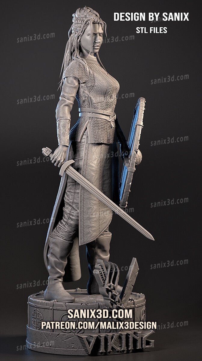 VIKING Lagertha 3D Printed Resin Figure Model Kit FunArt | Diorama by SANIX3D UNPAINTED GARAGE KIT