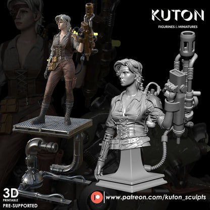 Viola BUST 3d printed Resin Figure Model Kit miniatures figurines collectibles and scale models UNPAINTED Fun Art by KUTON FIGURINES