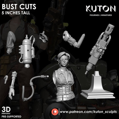 Viola BUST 3d printed Resin Figure Model Kit miniatures figurines collectibles and scale models UNPAINTED Fun Art by KUTON FIGURINES