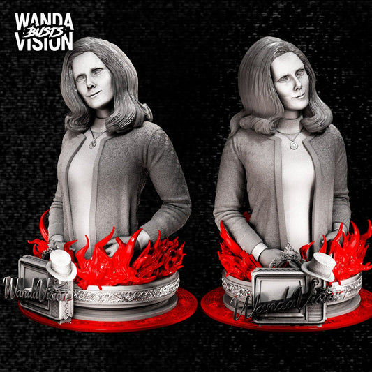 WANDA MAXIMOFF Scarlet Witch BUST 3D Printed Figurine FunArt | Diorama by Wicked UNPAINTED GARAGE KIT