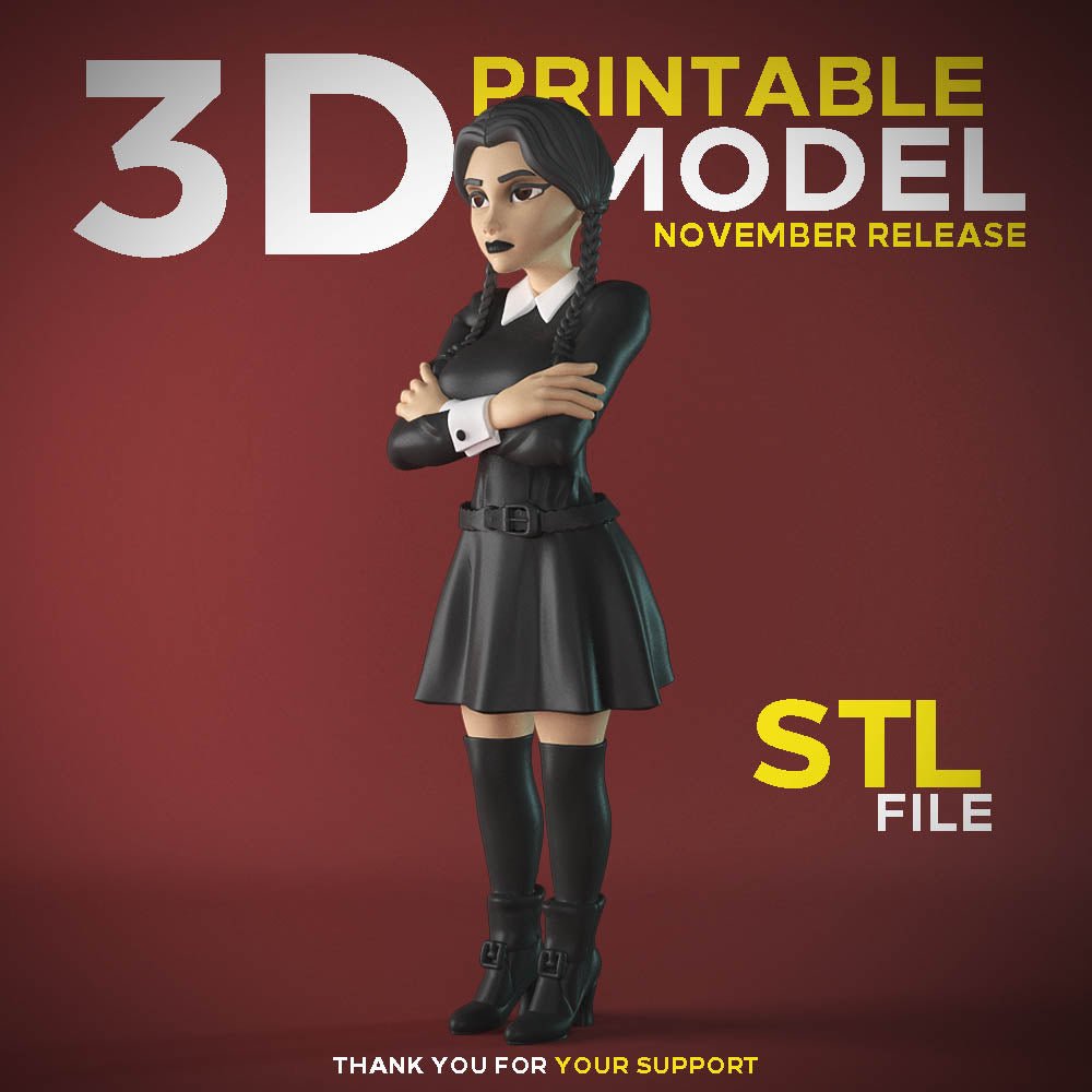 Wednesday 3D Printed Figurine DIY Unpainted – ThreeDTreasury Resin  Miniatures