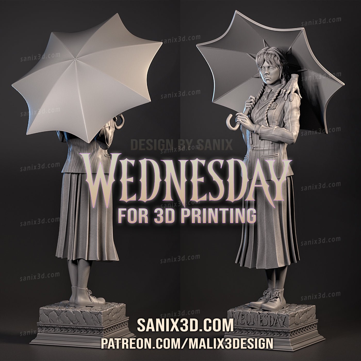 水曜日 3D プリント樹脂フィギュアモデルキット FunArt | SANIX製ジオラマ3D未塗装ガレージキット