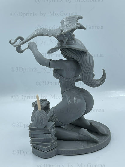 Witch – NSFW 3D Printed – Figurine – FunArt – Unpaintedby Digital Dark Pin-Ups