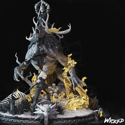 Witcher Geralt Ciri Diorama Resin 3D Printed Sculpture Movie Statue FunArt by Wicked