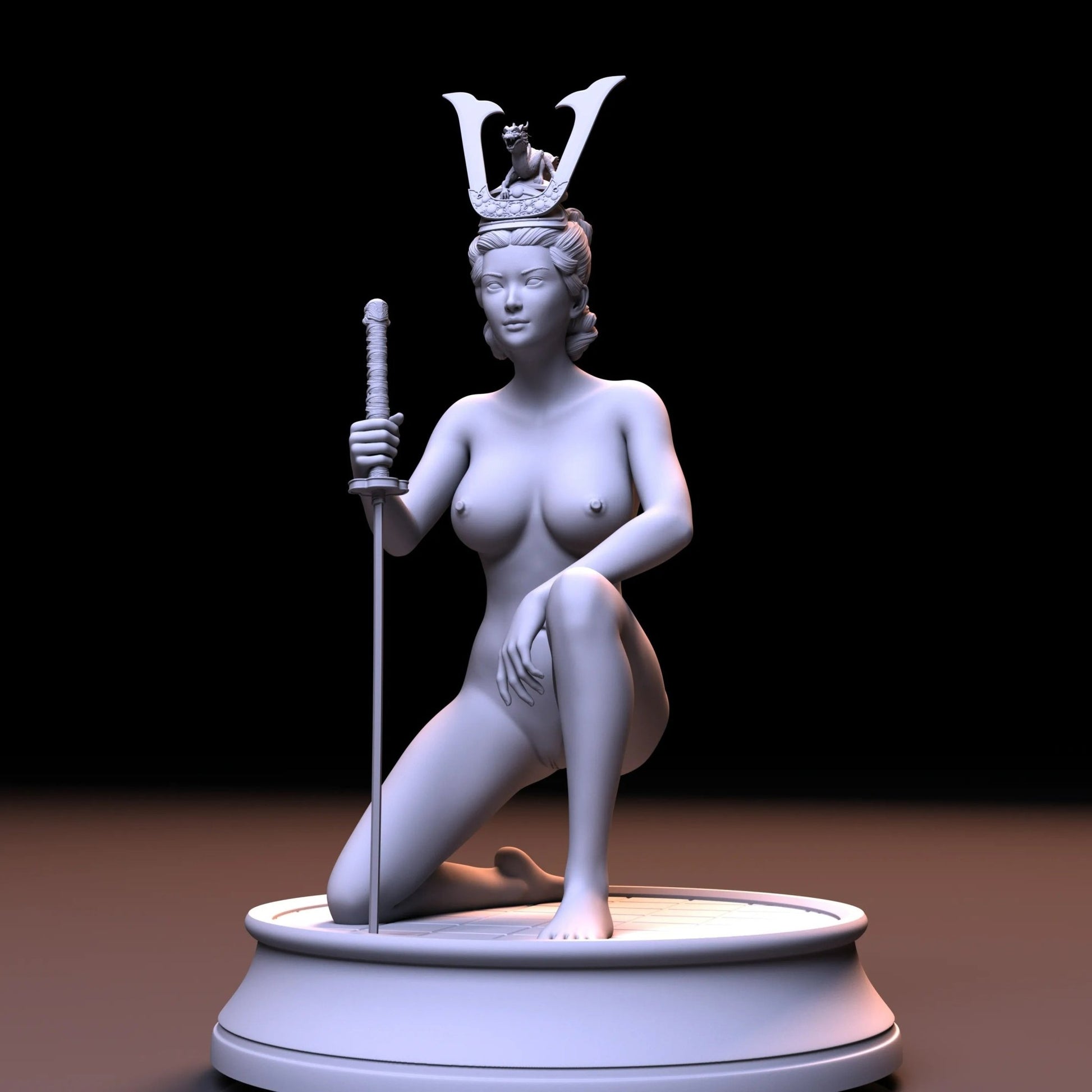 Woman Samurai | 3D Printed | Fanart | Unpainted | NSFW | Figurine | Figure | Miniature |