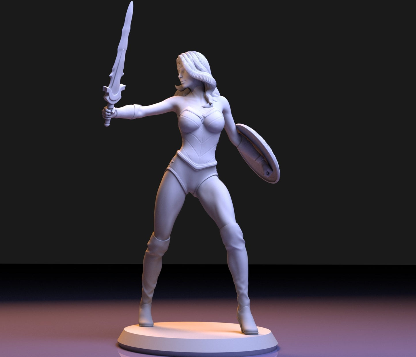 Wonder Woman 3D Printed Figurine Fanart Unpainted Miniature Collectibles