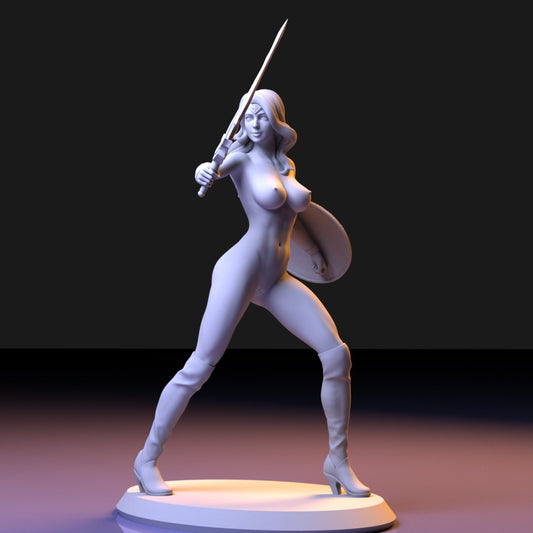 Wonder Woman NSFW 3D Printed Figurine Fanart Unpainted Miniature Collectibles