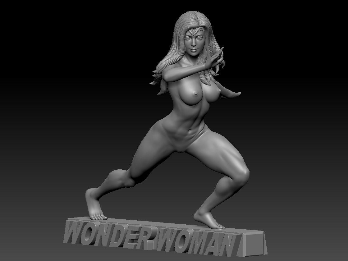 Wonder Woman posing NSFW 3D Printed Figurine Fanart Unpainted Miniature Collectibles