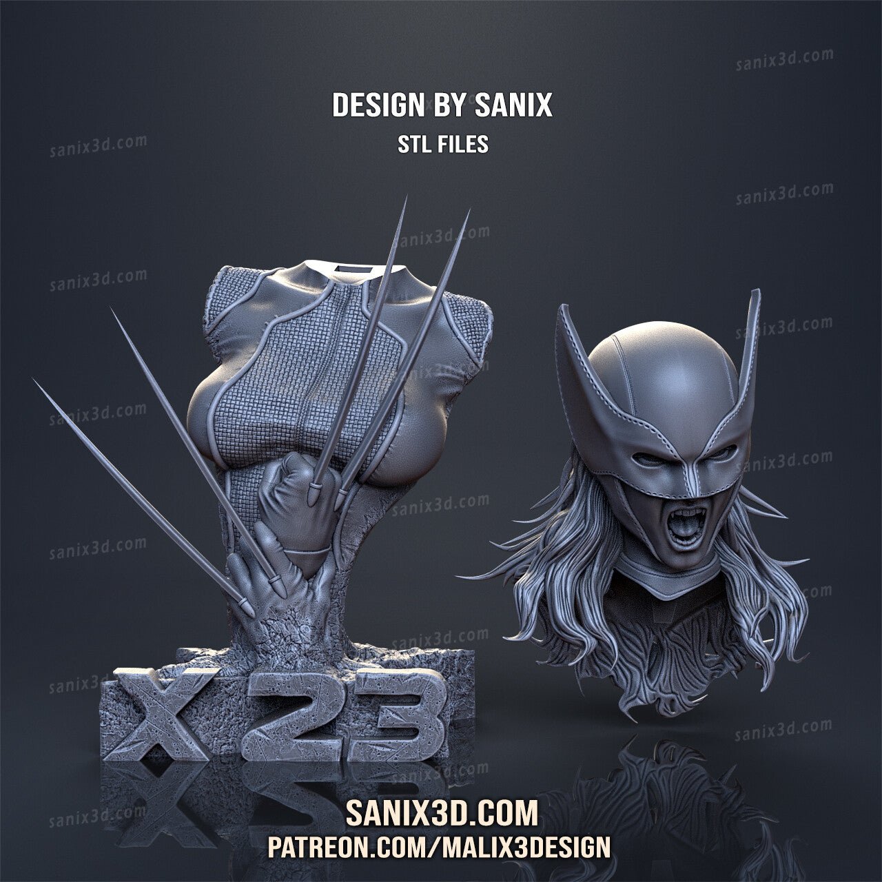 X-23 (Laura Kinney) BUST 3D Printed Resin Figure Model Kit FunArt | Diorama by SANIX3D UNPAINTED GARAGE KIT