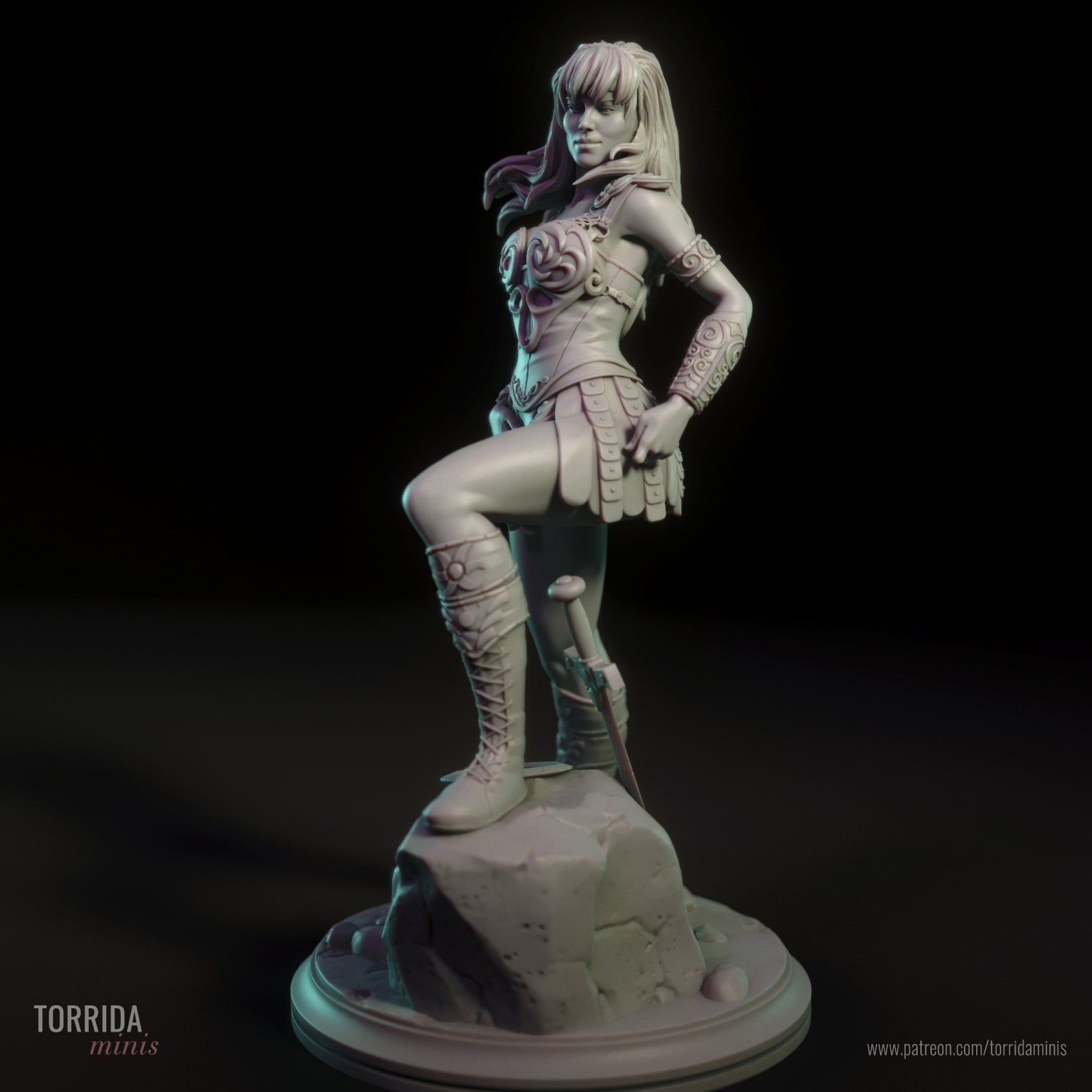 XENA 3d Printed miniature FanArt by Torrida Minis Statues & Figurines