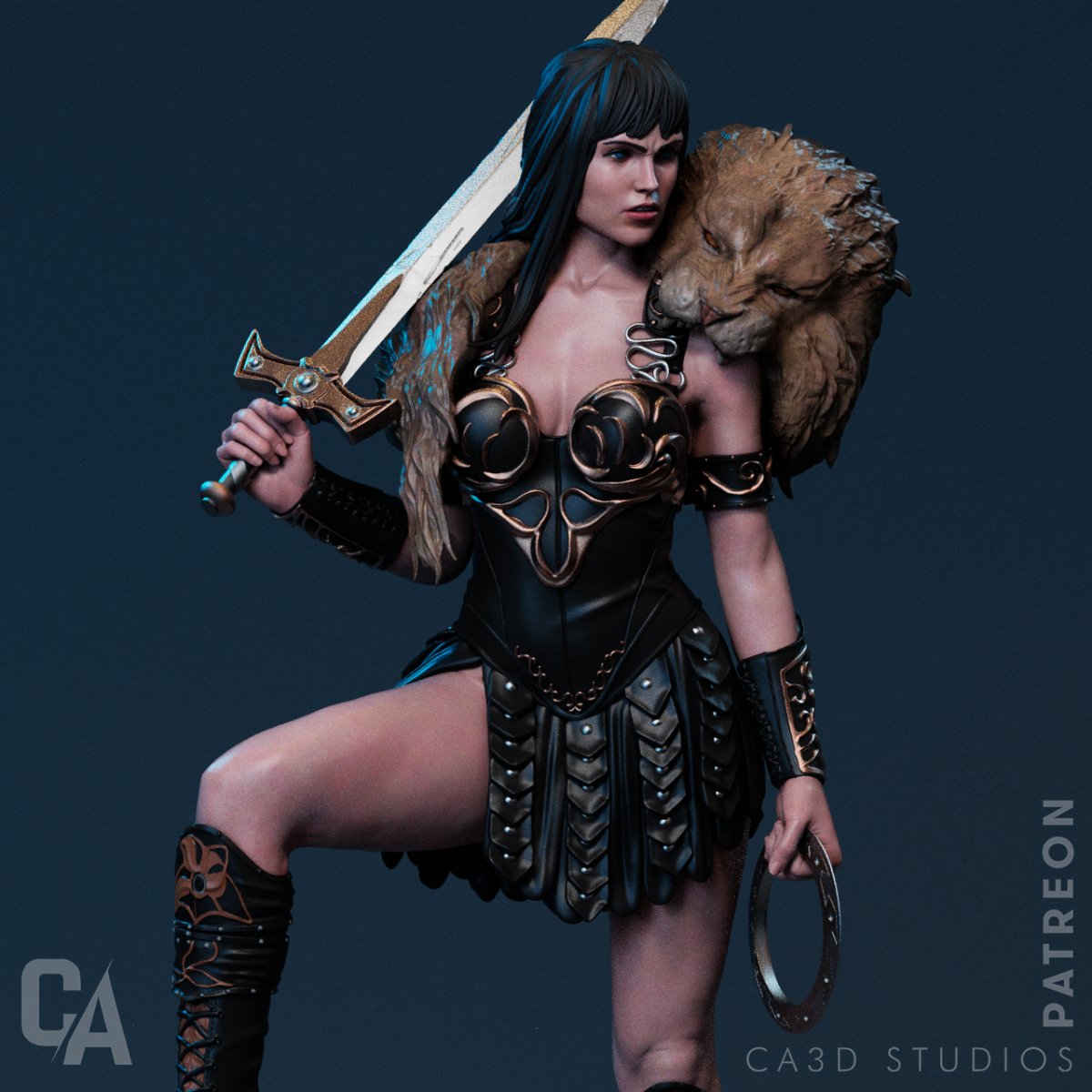 Xena 3d printed Miniature Scaled Statue Figure SFW NSFW