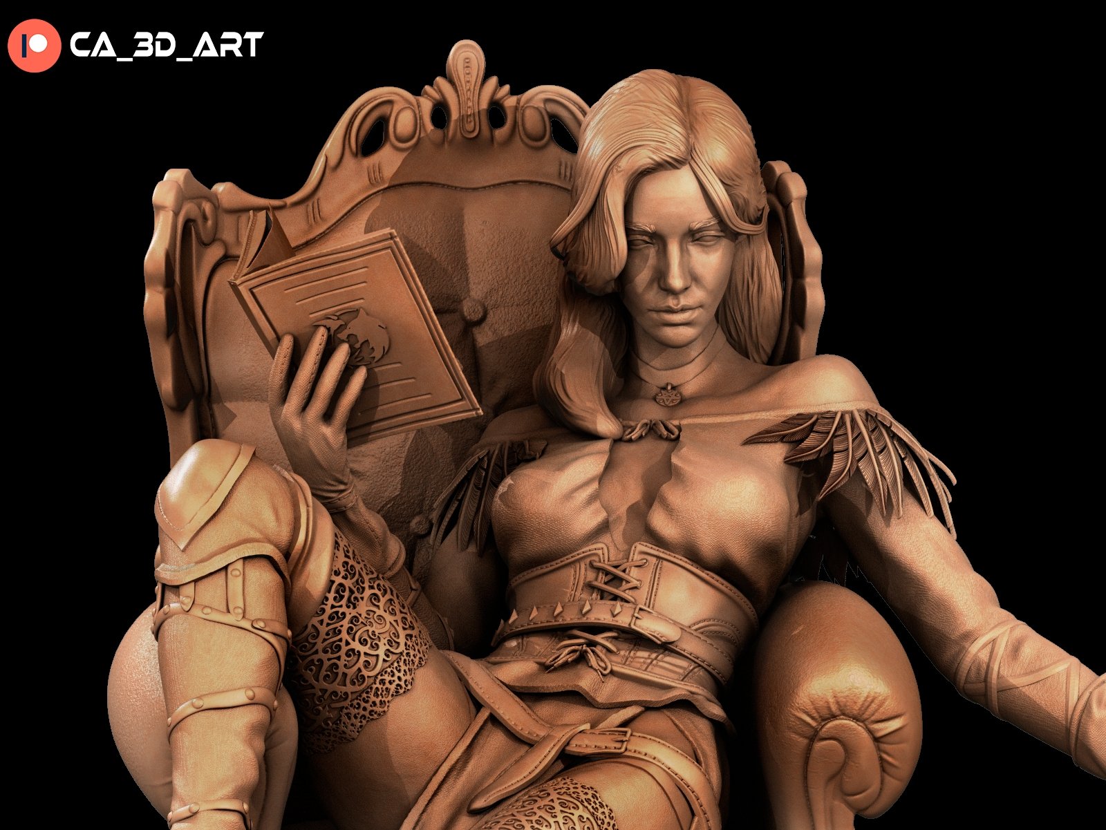 Yennefer 3D Printed Figurine Fanart by ca_3d_art