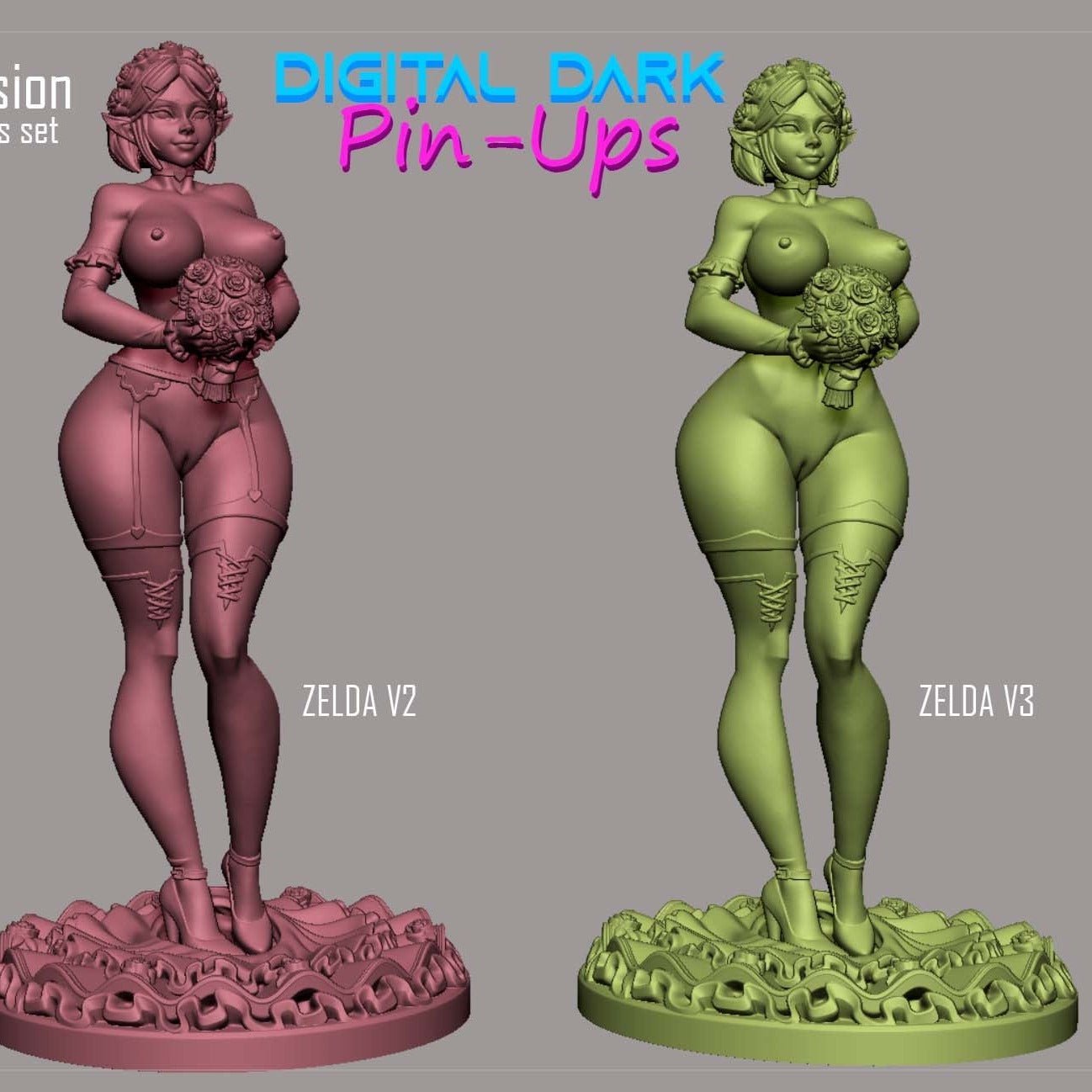 Zelda Bride NSFW 3D Printed Miniature FunArt by Digital Dark Pin-Ups